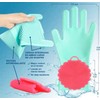 Guantes Silicona Lavar Trastes + Esponja, Grado Alimenticio, Antibacterial