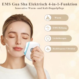 CIGAA EMS Gua Sha, Face Massager Gua Sha with Smart 3 Modes Anti-Wrinkle Beauty Device, EMS Face Massage with Vibration & Heat for Face Tightening, Anti Wrinkles, Anti Ageing