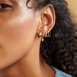 5 Pairs Earrings Sets for Multiple Piercing Gold Hoop Earrings for Women Trendy Hypoallergenic Earrings Small Hoop Earrings Jewelry Gifts for Girls