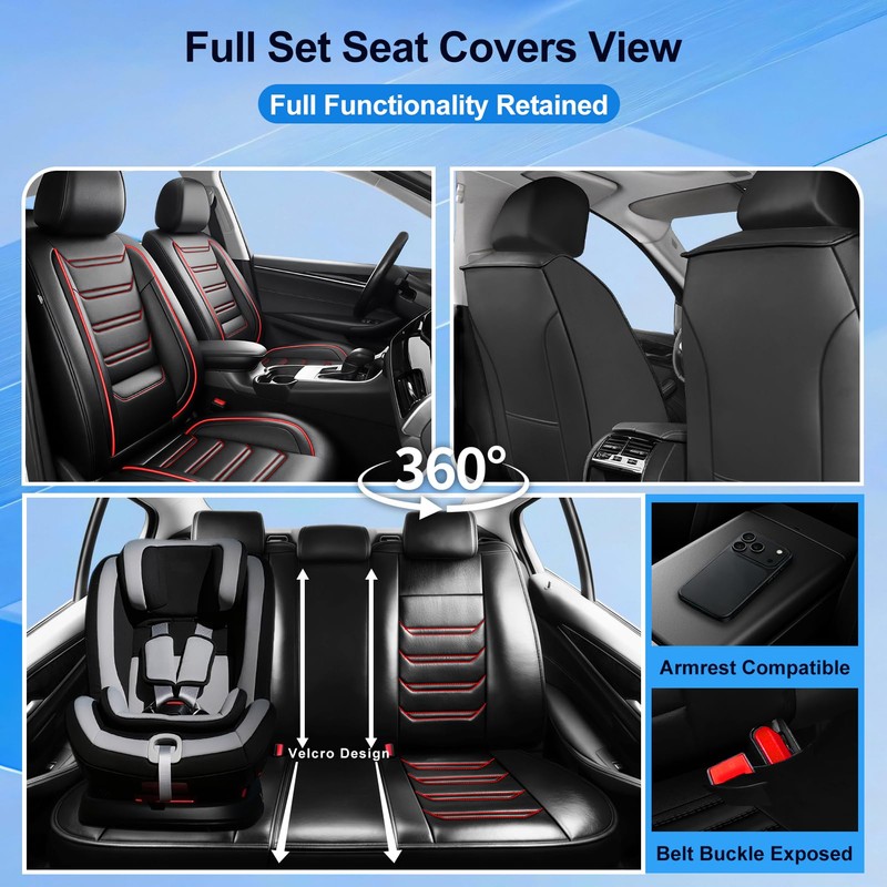 FiveFox Fit Camry Car Seat Covers (Front Pair) Compatible with