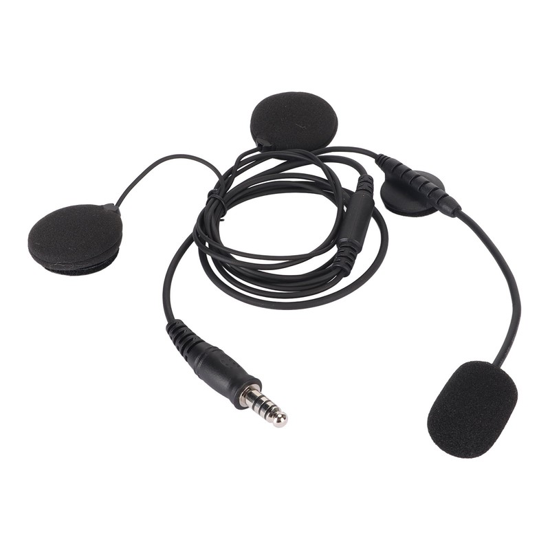 Motorbike Full Face Helmet Earpiece Mic 7.1mm Plug Two Way