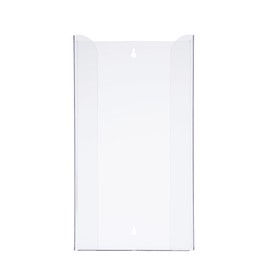 Glove Box Dispenser; Quad; Holds Four Boxes of Gloves Horizontally; Solid Back for Full Wall Coverage; Vertical Wall mounting; Clear PETG Plastic; Made in The USA; Dims: 3.70"L x 10.45"W x 19.10"H