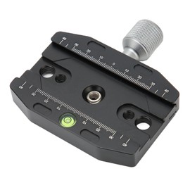 Quick Release Plate Clamp for ARCA Swiss, CNC Machining Camera Tripod Mount Adapter with 2 Bubble Levels for Tripod Ballhead Universal Quick Change Seat, Monopod Head
