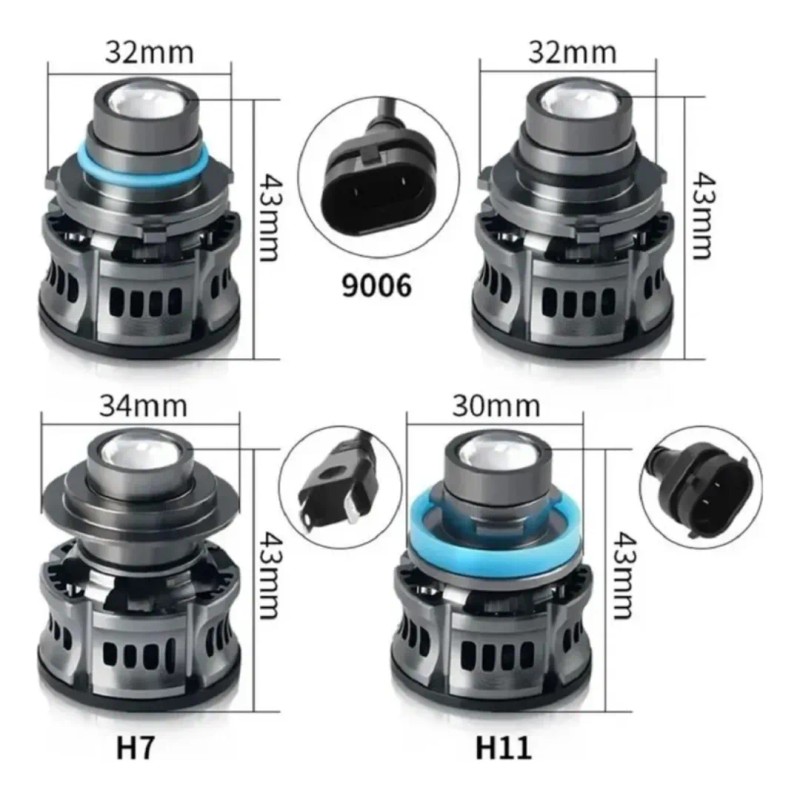 Par Faros Luz Led Laser 12-30v Cambus H11 H7 9005