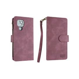 caseroxx Premium Velour Faux Leather 6 Card Slots Zip Coin Pocket Holder Magnetic Loop Carabiner for Doro 8100/8110/8210/8220