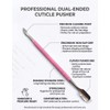Professional Dual-Ended Cuticle Pusher & Scraper, Stainless Steel, Spear-Shaped Tip,