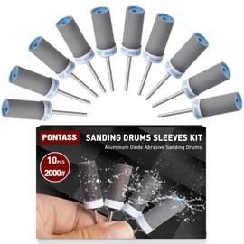 10Pcs 2000 Grit Sanding Drums Sandpaper Sticks Set with 1/8"(3mm) Shank for Dremel Rotary Tool, Suitable for Metal Rust Removal/Jade Polishing/Stone Grinding