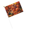 Set 6 5.5"x8.2" Mini Flag on Stick, Thanksgiving Pumpkins Fruit