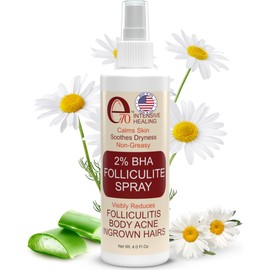 e70 Folliculitis Treatment 2% BHA Body Spray - Salicylic Acid with Tea Tree Oil & Aloe Vera - Spray Moisturizer for Dry Skin, Clogged Pores & Irritation by Made in USA, 4 fl. oz