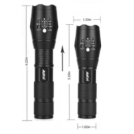 2 Pack TC1200 Tactical Flashlight 3000 Lumens Zoomable 5 Modes For Hurricane Camping Hiking etc