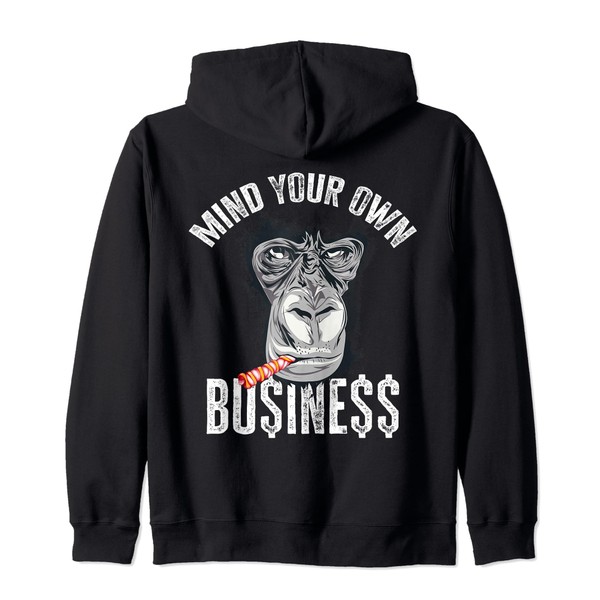 Mind Your Monkey Business Gorilla Business Wildlife Ape Hooded Jacket,