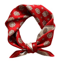 MEISEE 100% Pure Mulberry Silk Scarf 21" Square Scarf Neckerchief Headscarf Breathable Lightweight for Women Gift Packed (M3-Classic Red)