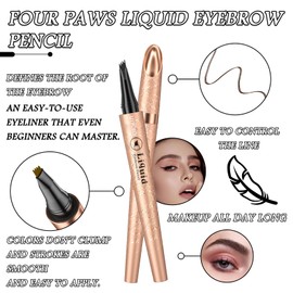 Eyebrow Pen Eyebrow Makeup Pencil,Waterproof 4 Point Brow Pen,Long Lasting Smudge Proof Eyebrow Microblading Pen,Dark Curry Eye Brow Pencils for Women