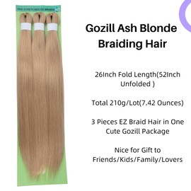 Ash Blonde Braiding Hair Pre Stretched Mixed Knotless Braids Hair Extension for Braiding
