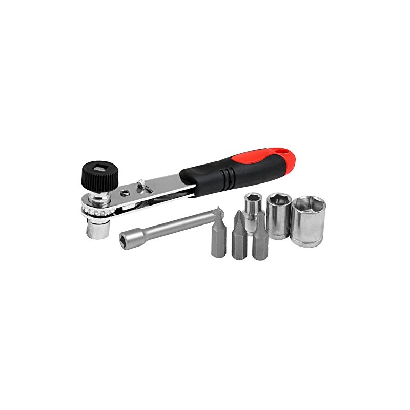 DEKTON DT65233 Ratchet Wrench, Black/Red, Set of 22 Piece
