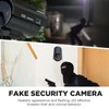 Kanayu 2 Pcs Black Solar Powered Fake Security Camera Dummy