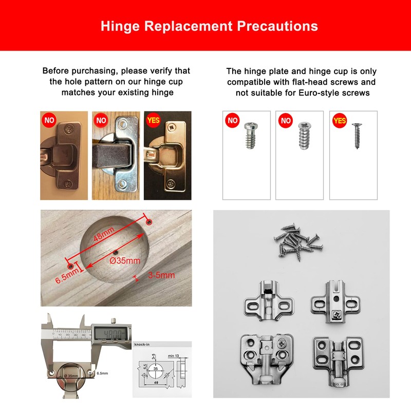 LIKERAINY 95Deg Full Overlay Face Frame Hinge 35mm with Hydraulic