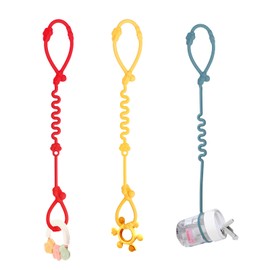 Silicone Toy Straps for Baby Stroller - 3 Pack Adjustable Toy Safety Straps for Baby Pacifier Teether - Sippy Cup Straps for Strollers, High Chair, Cribs, Car Seat, Bags - BPA Free, Multi Colors