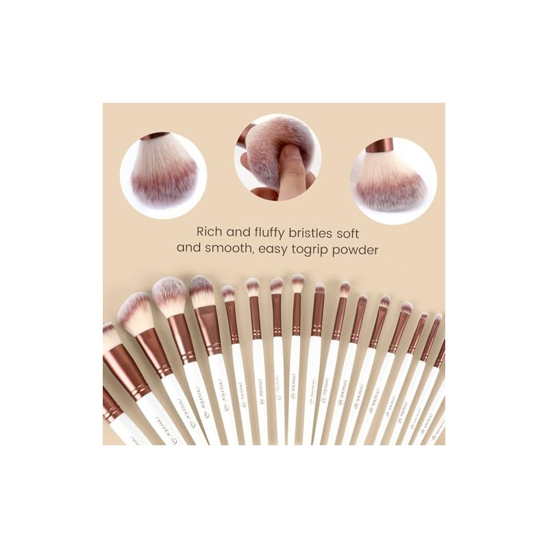 OMANIAC Juego De 20 Brochas De Maquillaje Profesionales Para Base,