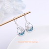 Coconut Palm Tree Ocean Waves Teardrop Moonstone Earrings for Women