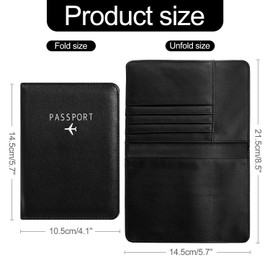 Passport Covers,RFID Blocking Passport Travel Book Holder Cover Case,H HOME-MART PU Leather Document Organizer Protector,for Credit & ID Cards, Boarding Passes,Black