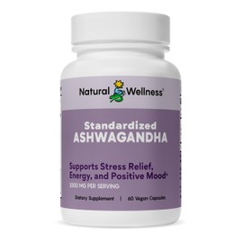 Natural Wellness Ashwagandha Root Extract 1000 mg – High Potency Stress Relief & Mood Support – Promotes Relaxation, Sleep & Energy Balance – Standardized to 7% – 60 Vegan Capsules (30 Day Supply)