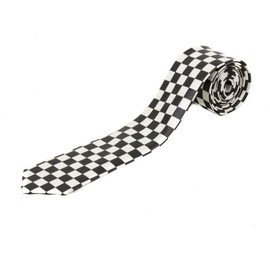 DevilsNeedle.co.uk Black & White Checkered Tattoo Style Neck Tie