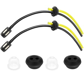 2 Pcs Strimmer Fuel Line Universal Strimmer Fuel Pipe, Fuel Line Hose Kit Petrol Strimmer Parts, Fuel Hose for Brushcutter Trimmer Mower Hedge Trimmer Carburetor Fuel System Maintenance Kit