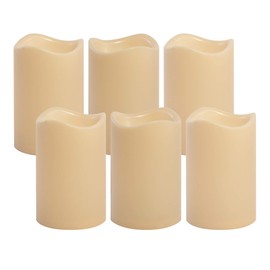 LumaBase Battery Operated LED Pillar Candles - Set of 6