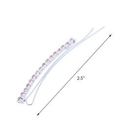 Silver Rhinestone Studded Hair Barette Bobby Pin Clip | 4 Count | Pink
