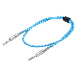 sourcing map Guitar Instrument Cable, 3 Feet 1/4 Inch to 1/4 Inch Straight to Straight Angle Electric Guitar Jack Cable Wire for Guitar Bass, White Blue
