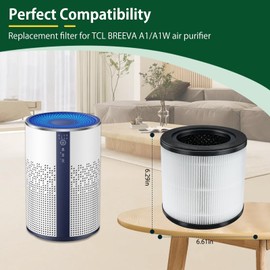 iAmoy BREEVA A1 Filter Replacement for TCL BREEVA A1/A1W Air Purifier, True HEPA H13, Part Number Breeva A1 Filter
