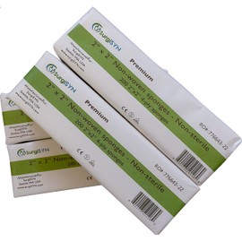 SurgiSYN 2 x 2 Non-Woven Gauze Pads/Sponges, Non-sterile (4 Packs/Box)