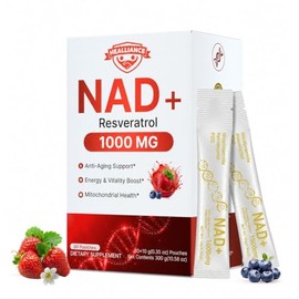 Suplemento líquido Healliance NAD de 1000 mg, cuenta con resveratrol de ribósido de nicotinamida con PQQ para un envejecimiento saludable dirigido y a