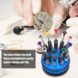 Screwdriver Sets, 10pcs Professional Watch Glasses Home Screwdriver Set Watch Repairing Tool with Base