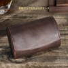 Contact's family 2 Piece Oval Watch Storage Box Genuine Leather
