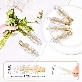 20PCS Bridesmaid Hair Clips No Bend Hair Clips Bridesmaid Hair Accessories Gifts Makeup Creaseless Glitter Hair Clips for Bride Women Girls(20Pcs/10Cards)