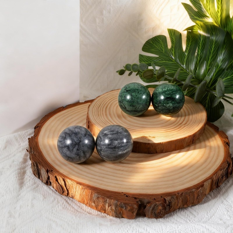 2Pcs Baoding Balls, Boading Balls for Hand Therapy, Green, 2