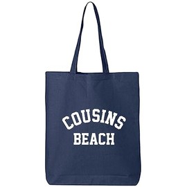 zerogravitee Cousins Beach Cotton Canvas Tote Bag in Navy - One Size