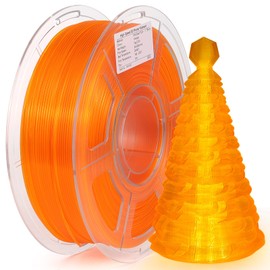 iSANMATE Rapid Clear PLA Filament 1.75mm, Orange 3D Printer Filament Transparent Filament, Fast Printing Speed PLA, Dimensional Accuracy ±0.02mm, 1kg Spool