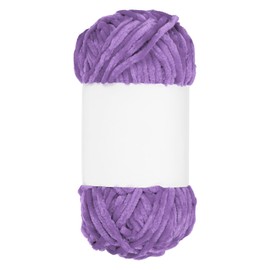 MECCANIXITY Velvet Chenille Yarn Bulky Fluffy Chunky Yarn for Crochet Soft Chenille Blanket for Hand Knitting Crocheting (Dark Purple, 87.5 Yards/80m)