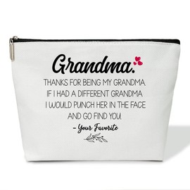 Grandma Gift Makeup Bags For Women, Grandmother Gifts from Grandkids, 1 Pack Cosmetic Travel Toiletry Bag, Mother's Day Birthday Gift for Grandma Mimi Gigi Nana from Granddaughter Grandson - L682
