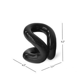 East–BrightenZF Handmade Ceramic Holder Stand for Toothbrushes, Makeup Brushes, and Pens - Minimalist Design for Bathroom Vanity and Countertops Decor (Black)