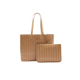 Lacoste NF4344ZE Jelly Coated Canvas Medium Tote Bag, beige