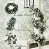 SOMYTING Pack of 4 Artificial Garlands Eucalyptus with Willow Leaves
