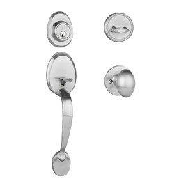 Dynasty Hardwre COL-ASP-100-15 Colorado Front Door Handleset, Satin Nickel with Aspen Knob