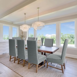 Betylifoy Chair Covers, Set of 4, Stretch Chair Covers for Dining Room Chairs, Removable, Washable Chair Covers, Swing Chairs, Chair Cover for Dining Room, Hotel, Restaurant, Kitchen (4, Dark Grey,