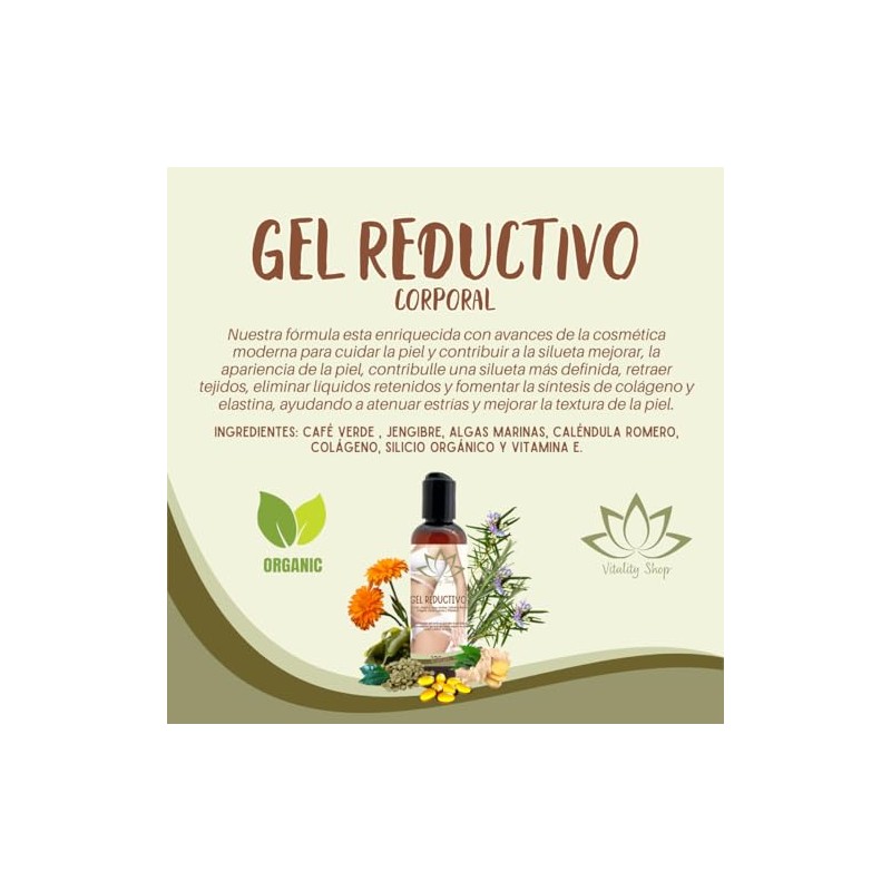 Gel reductivo quemagrasa reafirma, anticeluitis y aplana abdomen