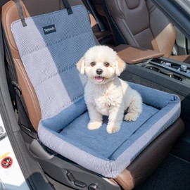 Tapizado Dog Car Seats for Small Dogs, Detachable Booster Seat with Soft Cotton Cushion, Comfort Pet Travel Bed, Puppy Car Seat with Adjustable Secure Straps, Under 25lbs, Blue