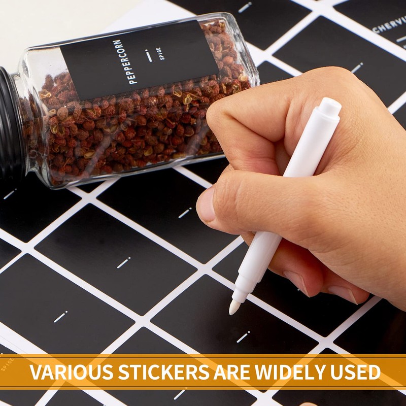 Skiileor 36 Pcs Spice Jars with Label- Glass Spice Jars